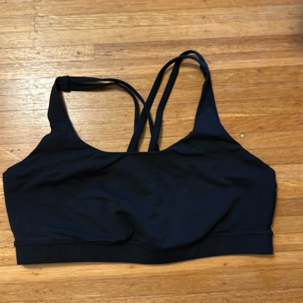 LULULEMON black racer back sports bra. Size 12